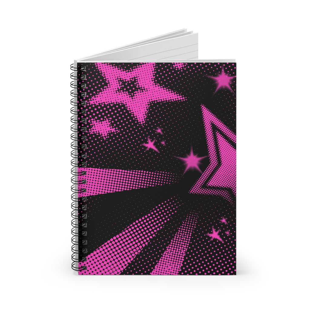 Pink Pop Art Star Spiral Notebook — Ruled Journal for Teens & Students