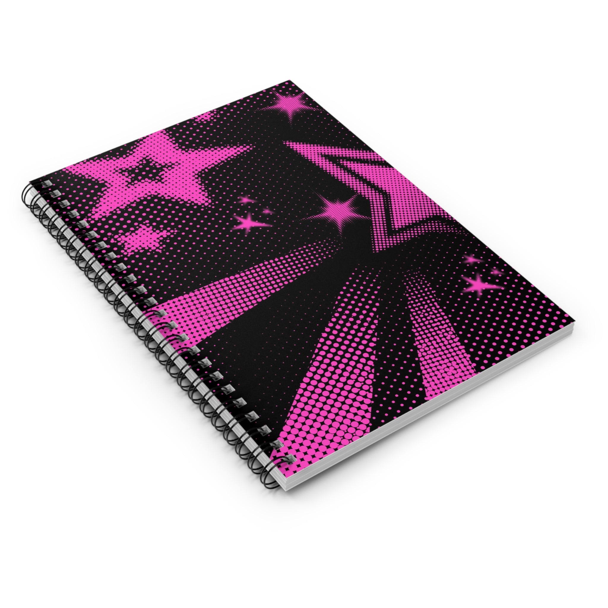 Pink Pop Art Star Spiral Notebook — Ruled Journal for Teens & Students