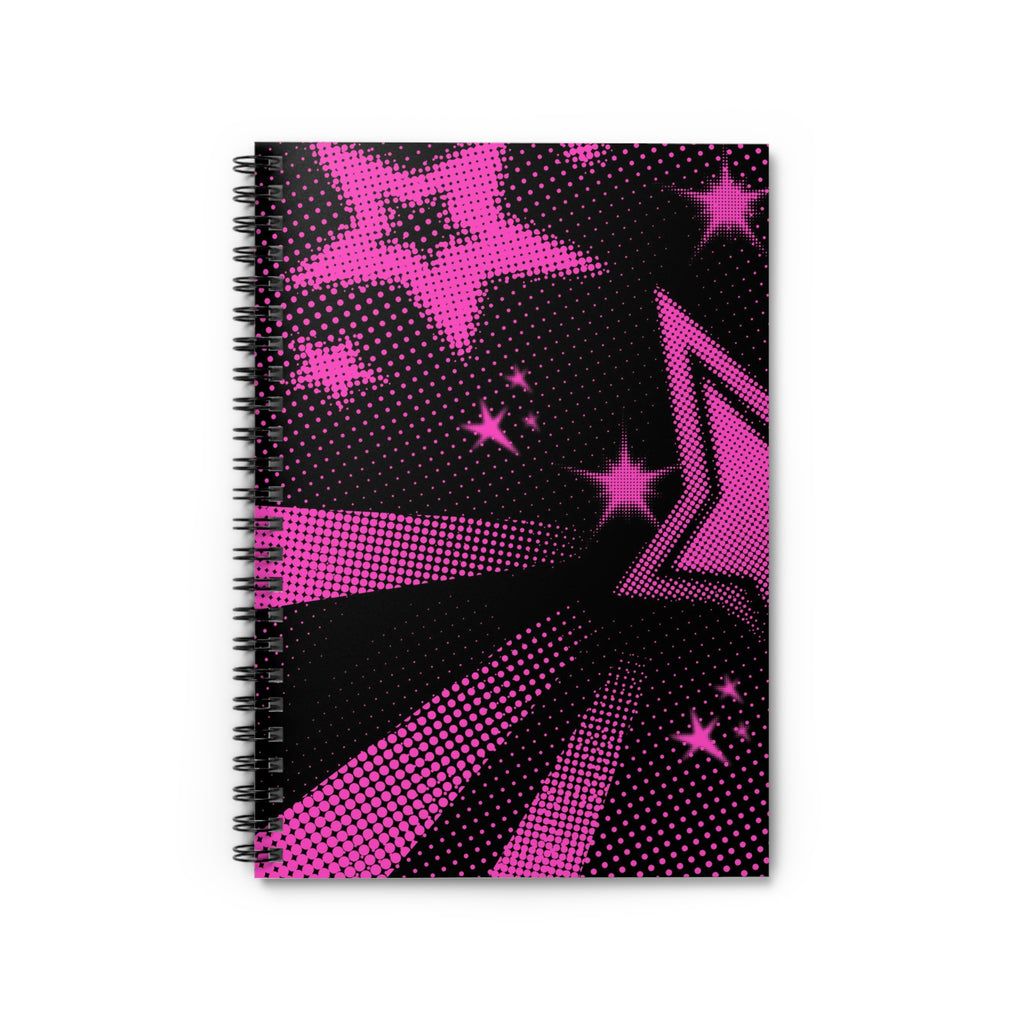 Pink Pop Art Star Spiral Notebook — Ruled Journal for Teens & Students